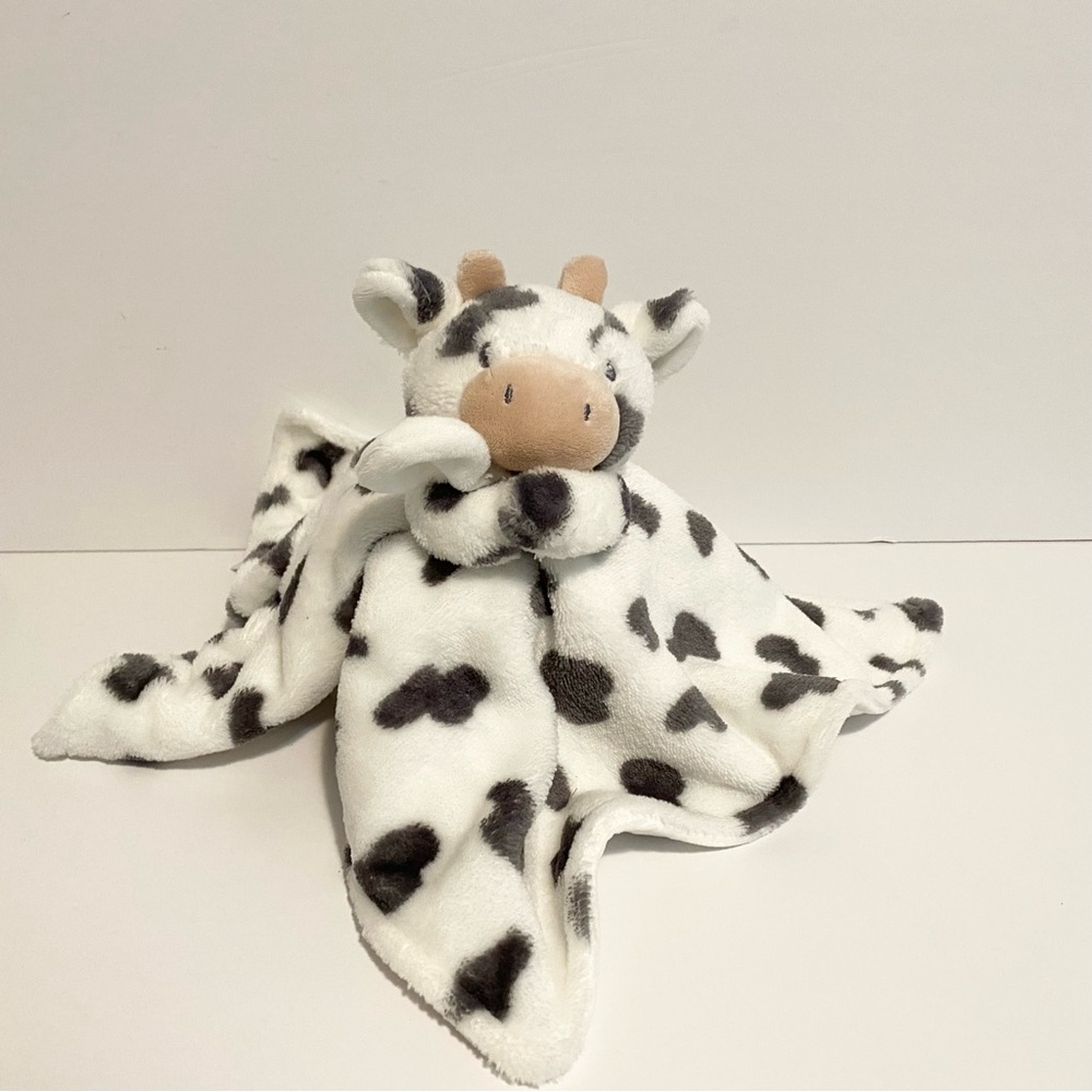 Carters Cow Plush 13" Lovey 2020 Baby Security Blanket White/Gray